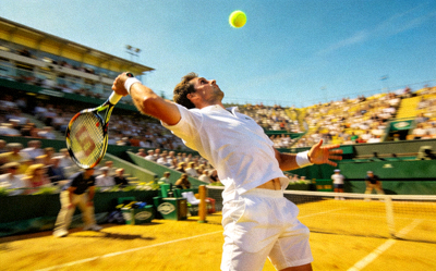 网球大满贯赛事发球瞬间